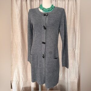 Ellen Tracy Gray Long Sleeve Cardigan